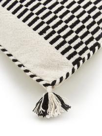Federa arredo in cotone color nero/biege con nappe Okiro, 100% cotone, Beige, nero, Larg. 45 x Lung. 45 cm