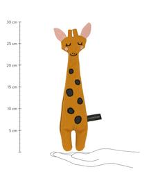 Przytulanka z bawełny Giraffe, Tapicerka: 100% bawełna, Żółty, czarny, blady różowy, S 8 x W 30 cm