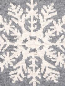 Kissenhülle Snowflake mit Schneeflockenmotiv, Baumwolle, Grau, Cremeweiß, B 40 x L 40 cm