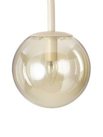 Wandlamp Cora in boogvorm, Lampenkap: glas, Decoratie: gecoat metaal, Beige, Ø 20 x H 92 cm