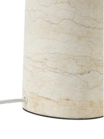Grande lampe à poser avec socle en marbre aspect travertin Gia, Beige, Ø 46 x haut. 60 cm