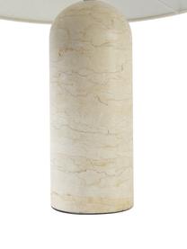 Grande lampe à poser avec socle en marbre aspect travertin Gia, Beige, aspect travertin, Ø 46 x haut. 60 cm