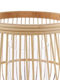 Farolillo de bambú Caits, Portavelas: bambú, Beige, transparente, Ø 31 x Al 29 cm