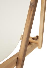 Tumbona plegable Zoe, Estructura: madera de acacia, aceitad, Asiento: tejido (100% poliéster), Acacia, beige, An 58 x L 115 cm