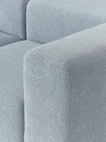 Modulares Bouclé-Sofa Lena (4-Sitzer) mit Hocker, Bezug: Bouclé (93 % Polyester, 6, Gestell: Kiefernholz, Schichtholz,, Füße: Kunststoff, Bouclé Hellblau, B 284 x T 181 cm
