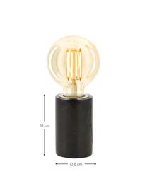 Kleine Tischlampe Siv aus schwarzem Marmor, Lampenfuß: Marmor, Schwarz, marmoriert, Ø 6 x H 10 cm