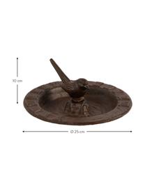 Dekorativní sluneční hodiny Vogel, Potažený kov, Tmavě hnědá, Ø 25 cm, V 10 cm