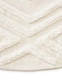 Tapis rond blanc en coton Ziggy, 100 % coton, Blanc crème, Ø 120 cm (taille S)