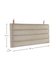 Cabecero tapizado Amsterdam, Funda: 100% lino, Estructura: madera contrachapada, Asas: cuero sintético, Tejido beige, An 160 x Al 60 cm