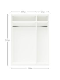 Modulární skříň s otočnými dveřmi Charlotte, šířka 150 cm, více variant, Bílá, Interiér Premium, Š 150 x V 200 cm