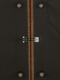 Divano componibile 4 posti in pelle riciclata con poggiapiedi Lennon, Rivestimento: pelle riciclata (70% pell, Struttura: legno di pino massiccio, , Piedini: plastica, Pelle marrone, Larg. 327 x Prof. 207 cm
