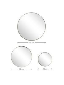 Súprava okrúhlych nástenných zrkadiel Lacie, 3 diely, Odtiene zlatej, Súprava s rôznymi veľkosťami