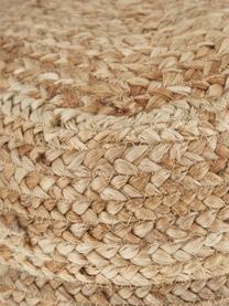 Handgemaakte poef Bono van jute, Bekleding: jute, Bruin, B 45 x H 45 cm