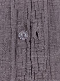 Pościel z muślinu bawełnianego Odile, Ciemny szary, 135 x 200 cm + 1 poduszka 80 x 80 cm