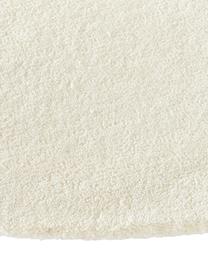 Alfombra redonda artesanal de lana Ezra, Parte superior: 100% lana con certificado, Reverso: 70% algodón, 30% poliéste, Blanco crema, Ø 150 cm (Tamaño M)