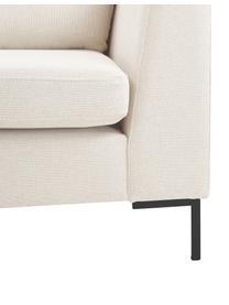 Sofa narożna z metalowymi nogami Luna, Tapicerka: 100% poliester Dzięki tka, Stelaż: lite drewno bukowe, Nogi: metal galwanizowany, Beżowa tkanina, S 280 x G 184 cm, prawostronna