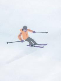 Designer Baumwollperkal-Kopfkissenbezüge Ski von Kera Till, 2 Stück, Webart: Perkal Fadendichte 180 TC, Hellblau, B 40 x L 80 cm
