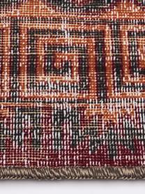 Tappeto orientale da interno-esterno color rosso scuro Tilas Istanbul, 100% polipropilene, Rosso scuro, giallo senape, kaki, Larg. 80 x Lung. 150 cm (taglia XS)