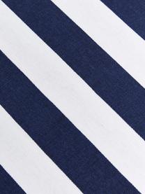 Housse de coussin rayures bleu foncé Timon, 100 % coton, Bleu foncé, blanc, larg. 50 x long. 50 cm