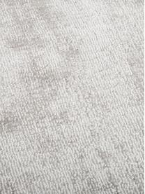 Passatoia in viscosa color grigio chiaro-beige tessuta a mano Jane, Retro: 100% cotone, Grigio chiaro, Larg. 80 x Lung. 300 cm