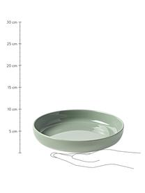 Platos hondos de porcelana Nessa, 4 uds., Porcelana dura de alta calidad, Verde salvia, Ø 21 cm