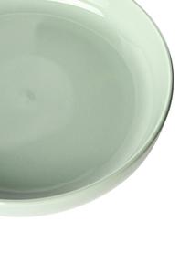 Platos hondos de porcelana Nessa, 4 uds., Porcelana dura de alta calidad, Verde salvia, Ø 21 cm