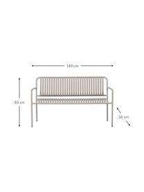 Záhradná lavica Fabia, Plast, Svetlosivá, Š 140 x H 56 cm