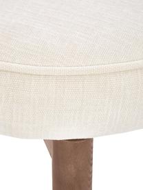 Gestoffeerde stoel Serena in crèmewit, Bekleding: chenille (92% polyester, , Poten: massief gelakt essenhout, Wit, B 55 x D 63 cm