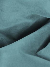Canapé d'angle en velours et pieds en métal Moby, Velours turquoise, larg. 280 x prof. 160 cm, méridienne à gauche