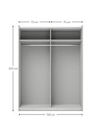 Armoire modulaire à portes coulissantes Charlotte, larg. 150 cm, plusieurs variantes, Gris, Basic Interior, larg. 150 x haut. 200 cm