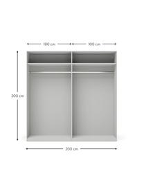Modulární skříň s otočnými dveřmi Simone, šířka 200 cm, různé varianty, Dřevo, šedá, Interiér Basic, Š 200 x V 200 cm