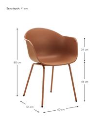 Krzesło ogrodowe Claire, Nogi: metal malowany proszkowo, Brązowy, S 60 x G 54 cm