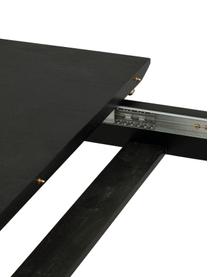 Table extensible Fenwood, 180 - 260 x 90 cm, Noir, couleur laitonnée, larg. de 180 à 260 x prof. 90 cm