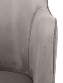Krzesło z podłokietnikami  z aksamitu Ava, Tapicerka: aksamit (100% poliester) , Nogi: metal galwanizowany, Taupe aksamit, S 57 x G 63 cm