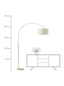 Velká oblouková lampa Niels, Béžová, mosazná, Š 157 cm, V 218 cm