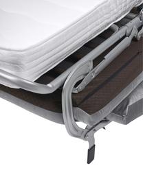 Canapé d'angle convertible velours gris foncé pieds en métal Luna, Velours gris foncé, larg. 270 x prof. 184 cm, méridienne à gauche