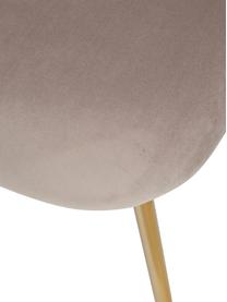 Stolička so zamatovým čalúnením Luisa, 2 ks, Zamatová sivobéžová, zlatá, Š 59 x H 58 cm
