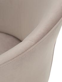 Fluwelen stoelen Luisa in taupe, 2 stuks, Bekleding: fluweel (100% polyester), Poten: gepoedercoat metaal, Fluweel taupe, B 59 x D 58 cm