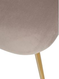 Stolička so zamatovým čalúnením Luisa, 2 ks, Zamatová sivobéžová, odtiene zlatej, Š 59 x H 58 cm
