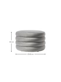 Puf grande de terciopelo Alto, con espacio de almacenamiento, Tapizado: terciopelo (100% poliéste, Estructura: madera de pino maciza, ma, Terciopelo gris, Ø 69 x Al 44 cm