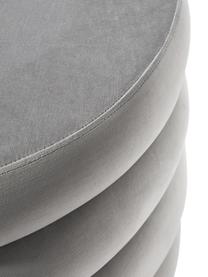 Puf grande de terciopelo Alto, con espacio de almacenamiento, Tapizado: terciopelo (100% poliéste, Estructura: madera de pino maciza, ma, Terciopelo gris, Ø 69 x Al 44 cm