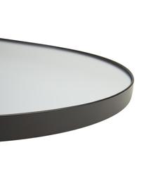 Owalne lustro ścienne z metalową ramą Lucia, Czarny, S 40 x W 70 cm