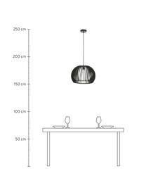 Lampa wisząca z drewna Avril, Czarny, Ø 45 x W 31 cm