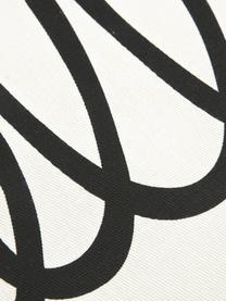 Funda de cojín Hello, 100% algodón, tela Panamá, Negro, blanco crema, An 40 x L 40 cm