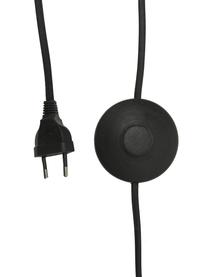Grote tripod vloerlamp Neron met goudkleurige decoratie, Lampenkap: gepoedercoat metaal, Decoratie: vermessingd metaal, Zwart, B 103 x H 170 cm
