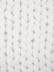 Handgemachte Grobstrick-Kissenhülle Adyna in Weiß, 100% Polyacryl, Weiß, B 30 x L 50 cm