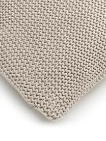 Strick-Kissenhülle Adalyn aus Bio-Baumwolle in Beige, 100% Bio-Baumwolle, GOTS-zertifiziert, Beige, B 40 x L 40 cm
