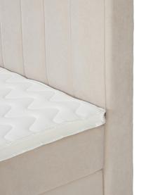 Lit à sommier tapissier avec coffre Livia, Tissu couleur crème, larg. 160 x long. 200 cm, indice de fermeté 2