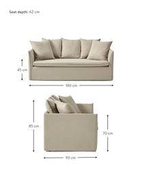 Sofa Mila (2-Sitzer), Bezug: 100% Polyester Der hochwe, Gestell: Kieferholz, Faserplatte, , Webstoff Dunkelgrau, B 190 x H 85 cm
