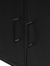 Lowboard Lyle aus massivem Mangoholz mit Türen, Korpus: Massives Mangoholz, lacki, Mangoholz, schwarz lackiert, B 180 x H 60 cm
